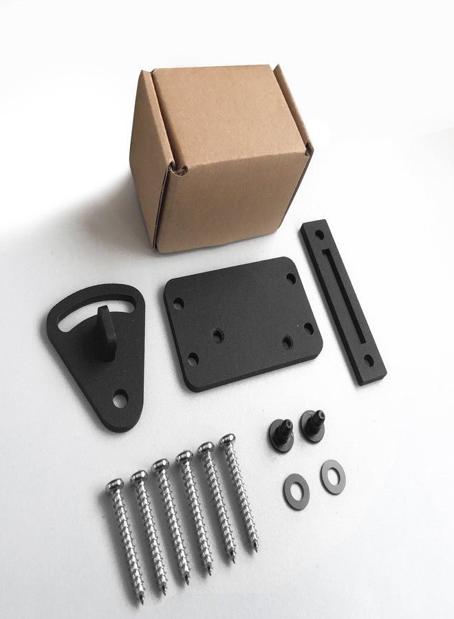 CCJH Sliding Barn Door Lock Gate Lock Pocket Wood Door Latches Black - Image 2